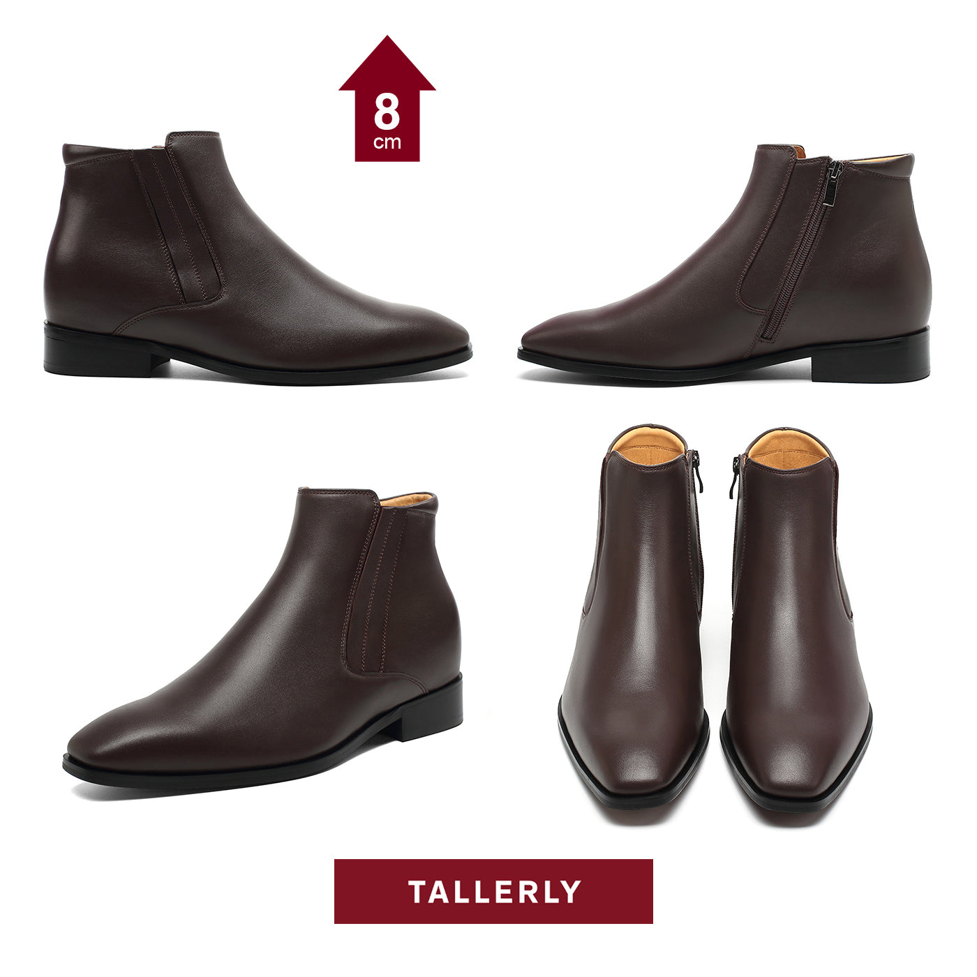 Chelsea Dark Brown - Zipper 8CM