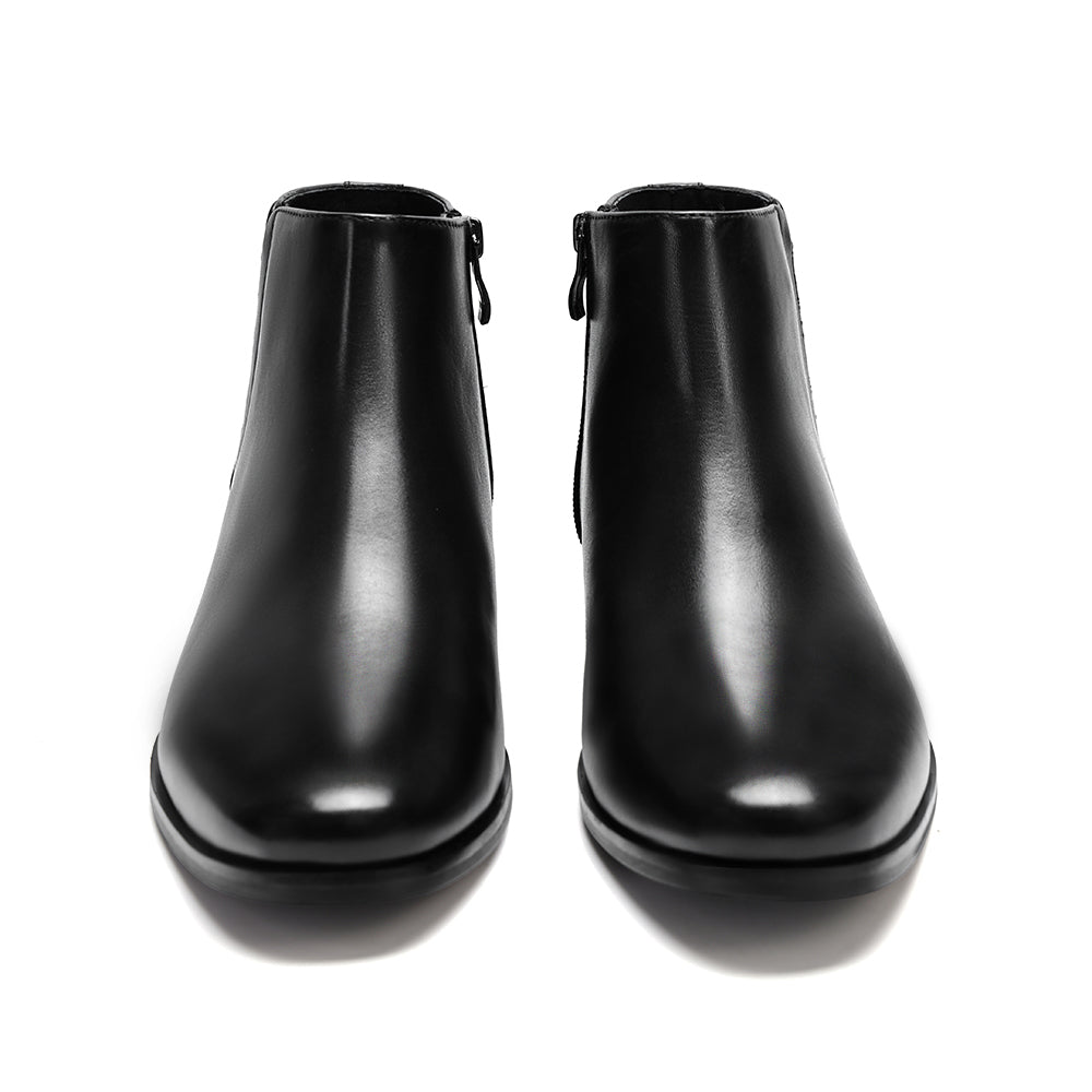 ARES BLACK | 8CM TALLER Zip-up boots - Men High Heel Boots