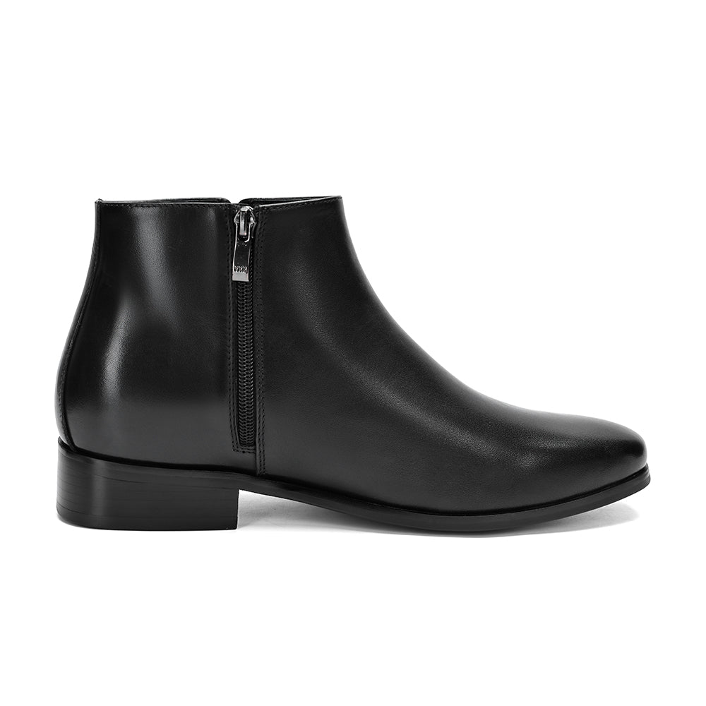 ARES BLACK | 8CM TALLER Zip-up boots - Men High Heel Boots