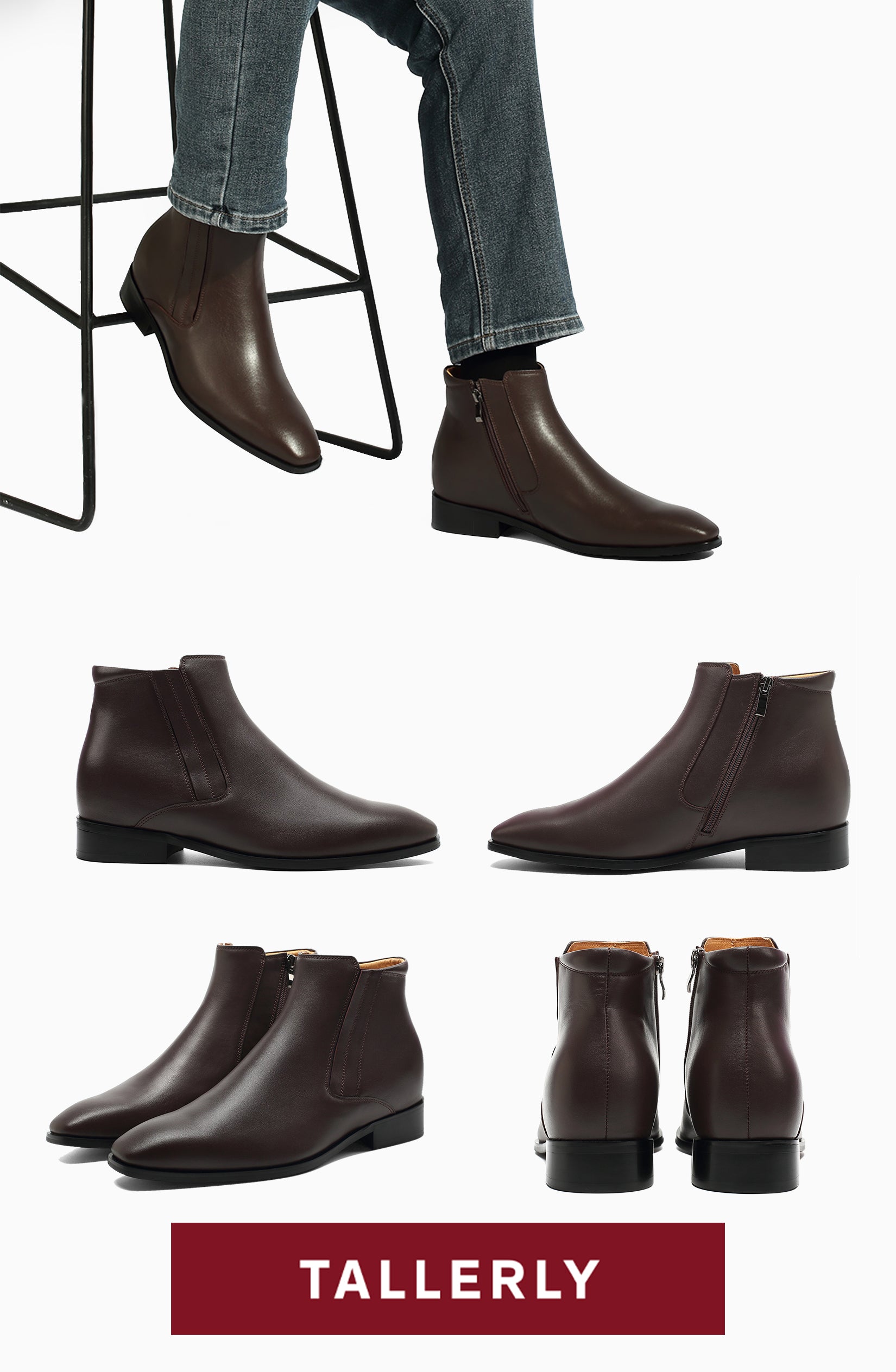 Chelsea Dark Brown - Zipper 8CM