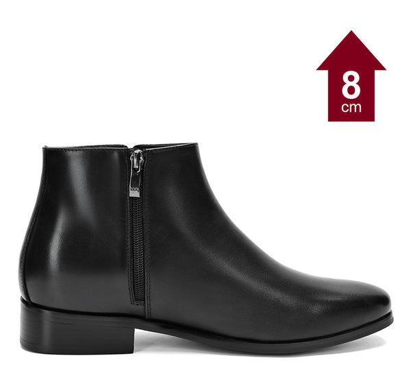 ARES BLACK | 8CM TALLER Zip-up boots - Men High Heel Boots